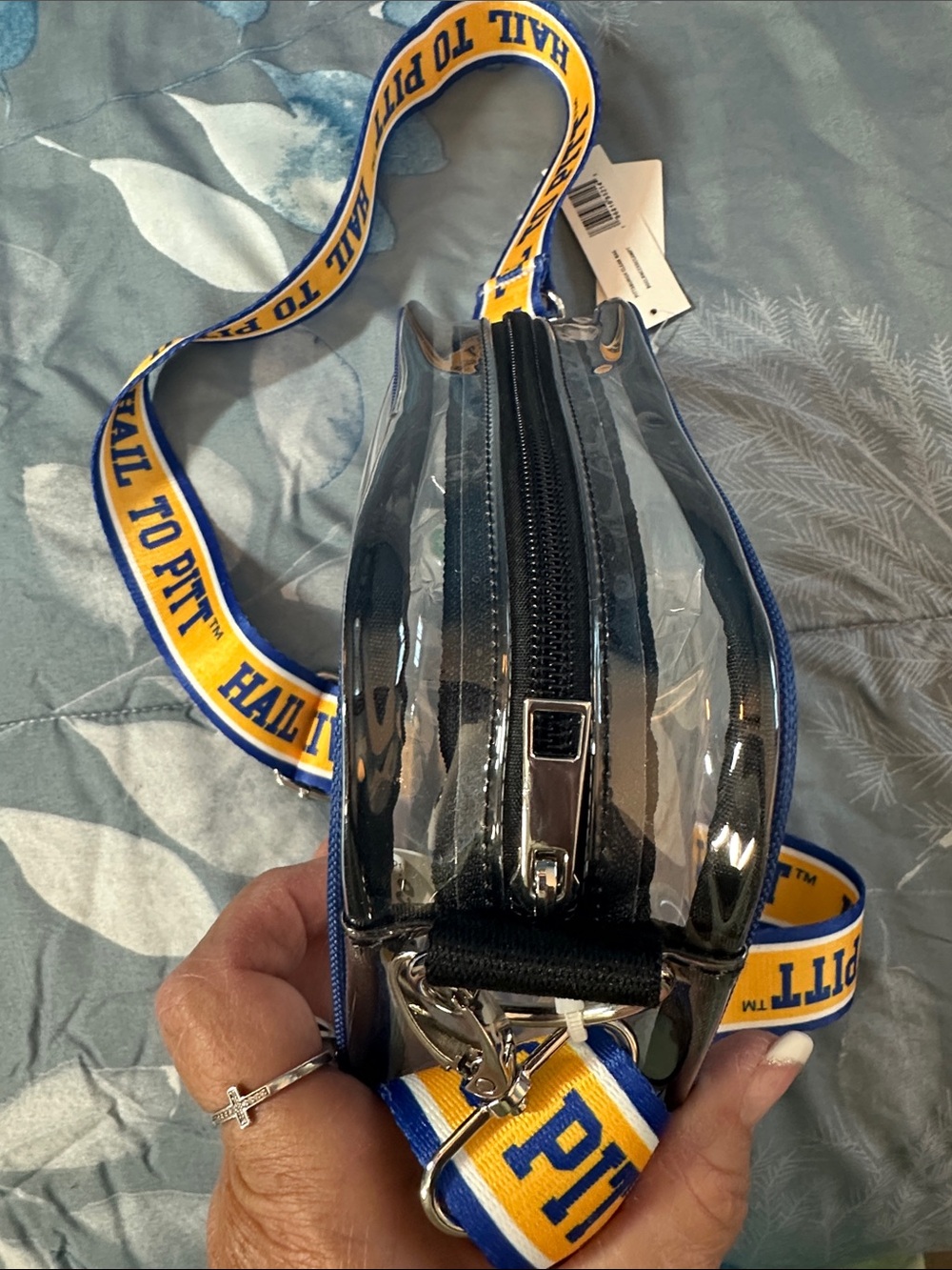 NWTS Pitt Panthers Clear Crossbody Bag in Blue and Yellow π βΎοΈππ - Picture 8 of 11